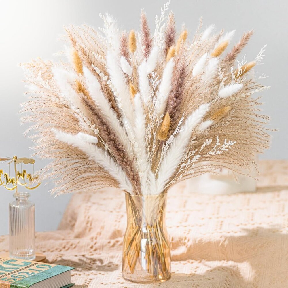 Natural Pampas Grass 8kind Grass Mix Bouquet | Dried Pampas Bouquet Wedding